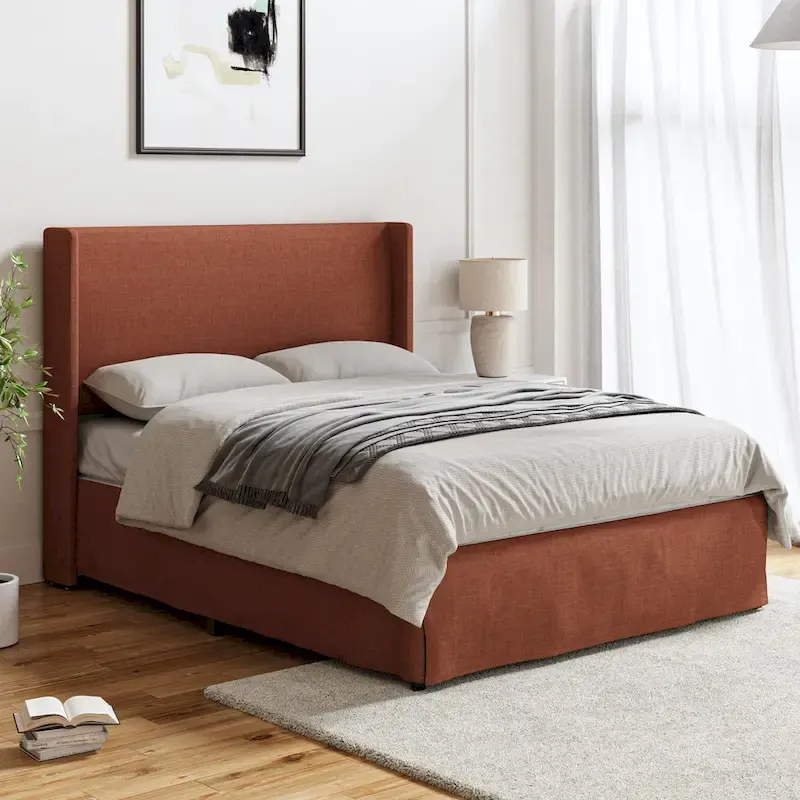 Louise Traditional Washable Slipcover Bed Upholstered Metal by HULALA HOME