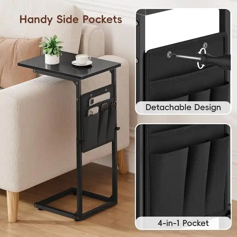 C Shaped End Table - 16D x 12W x 33H