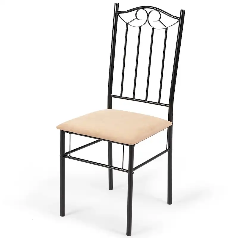 Costway 5 PC Dining Set Wood Metal Table 30 and 4 Chairs Kitchen