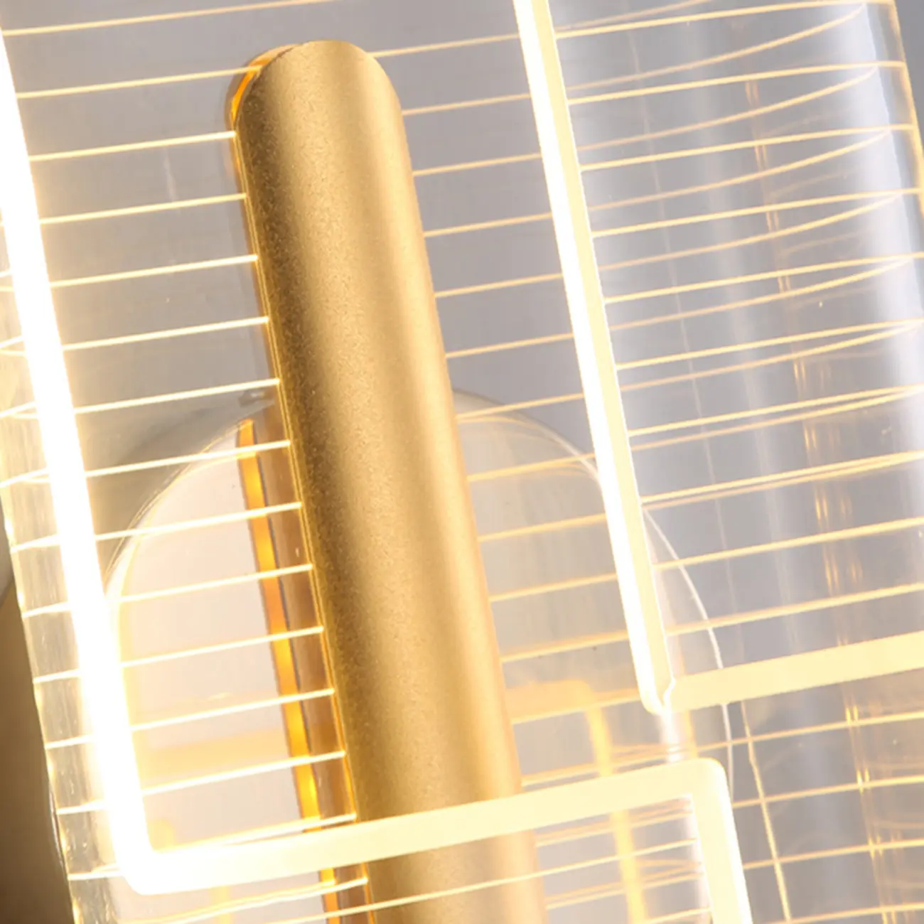 Modern Clear Acrylic Gold Ambient Wall Sconce