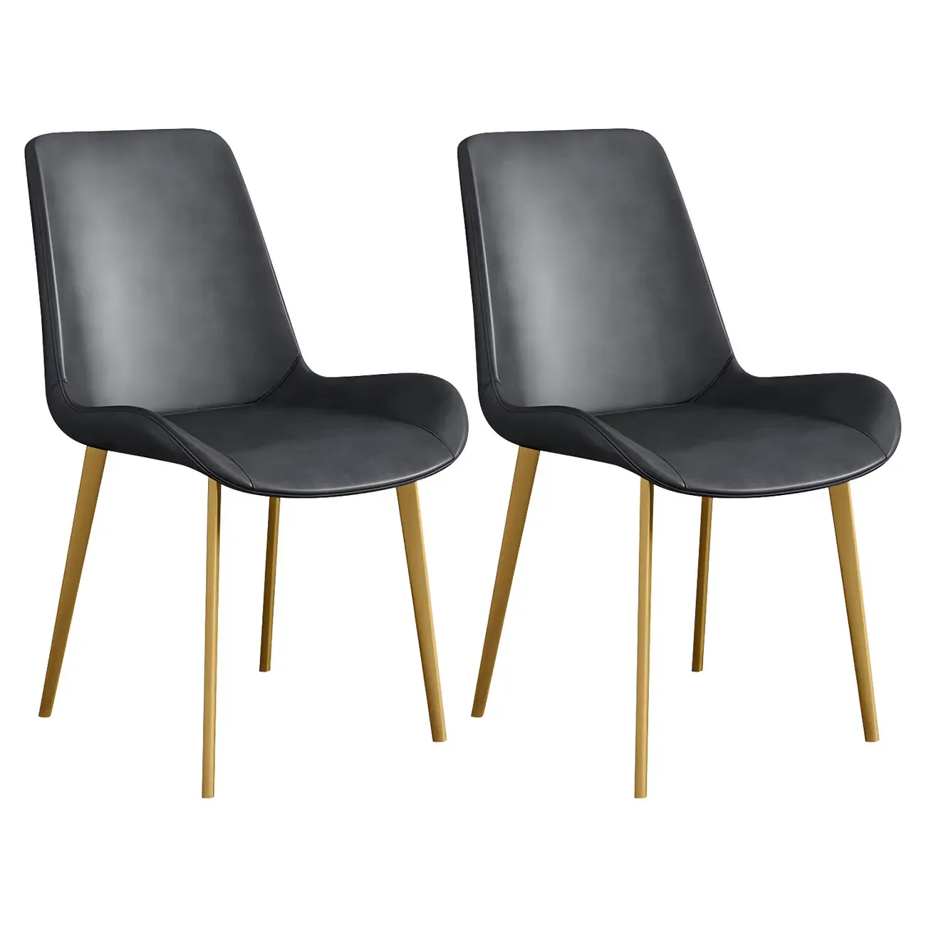 Sloped Armless Leather Upholstered Parsons Dining Chair