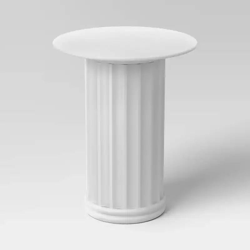Plaster Side Table White - Threshold™ designed with Studio McGee: Ceramic Round End Table, No Assembly Required