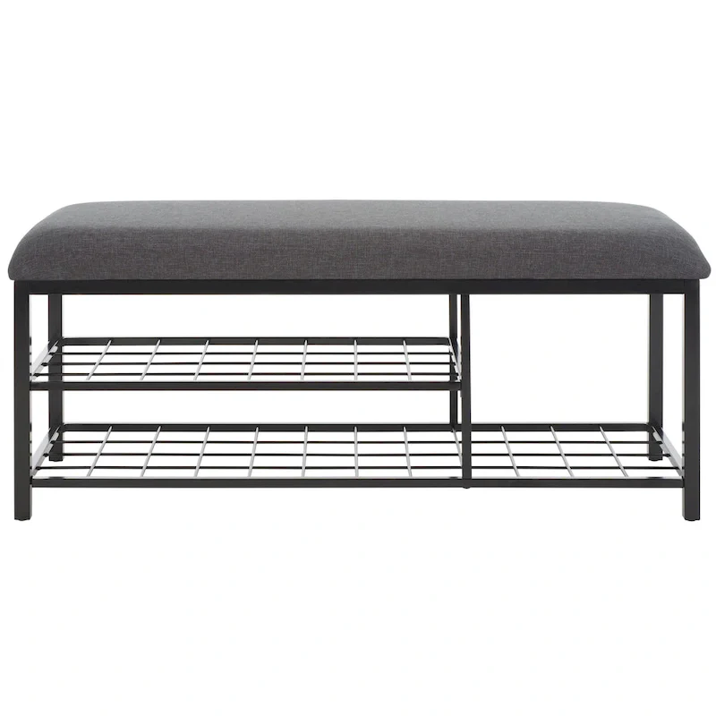 SAFAVIEH Yael Open Shelf Bench with Cushion - 42 W x 15 D x 18 H - 42Wx15Dx18H
