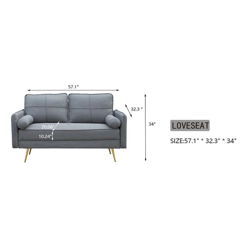 Round Arm Loveseat