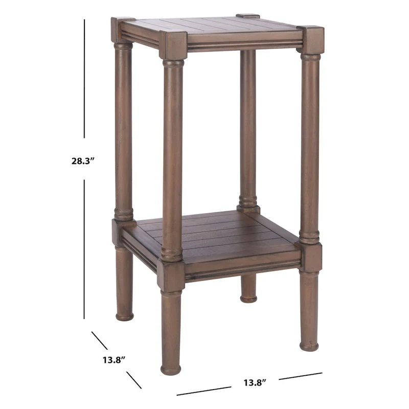 Square Accent Table - Pine Wood - 13.8