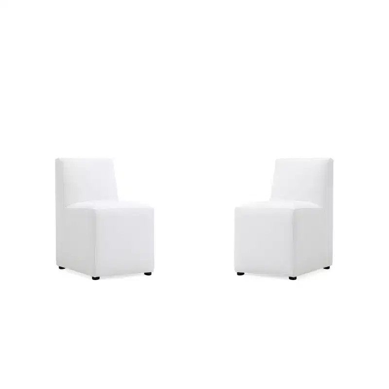 Set of 2 Anna Modern Square Faux Leather Dining Chairs - Manhattan Comfort