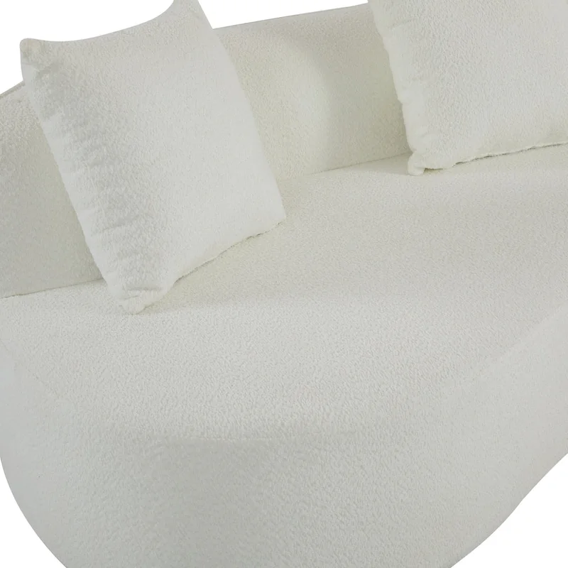 Beige Curved Sectional Sofa - 5 Seater