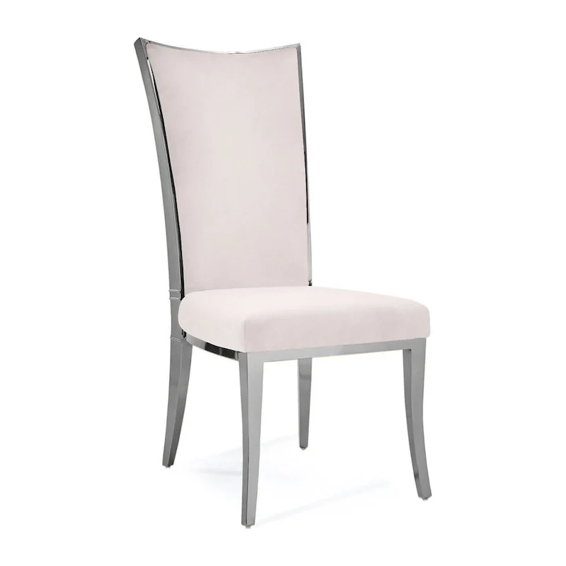 Silver Velvet Upholstered Dining Chair