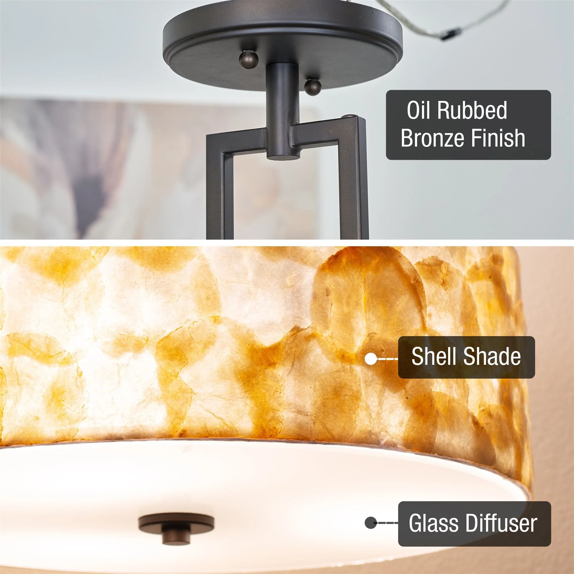 Cove 15 3-Light Semi Flush Mount Ceiling Light