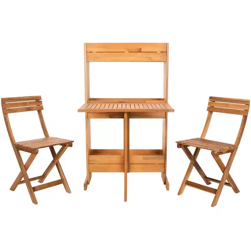 Barley Flower Shelf Bistro Set - Indoor/Outdoor - PAT7047 - Natural - Safavieh