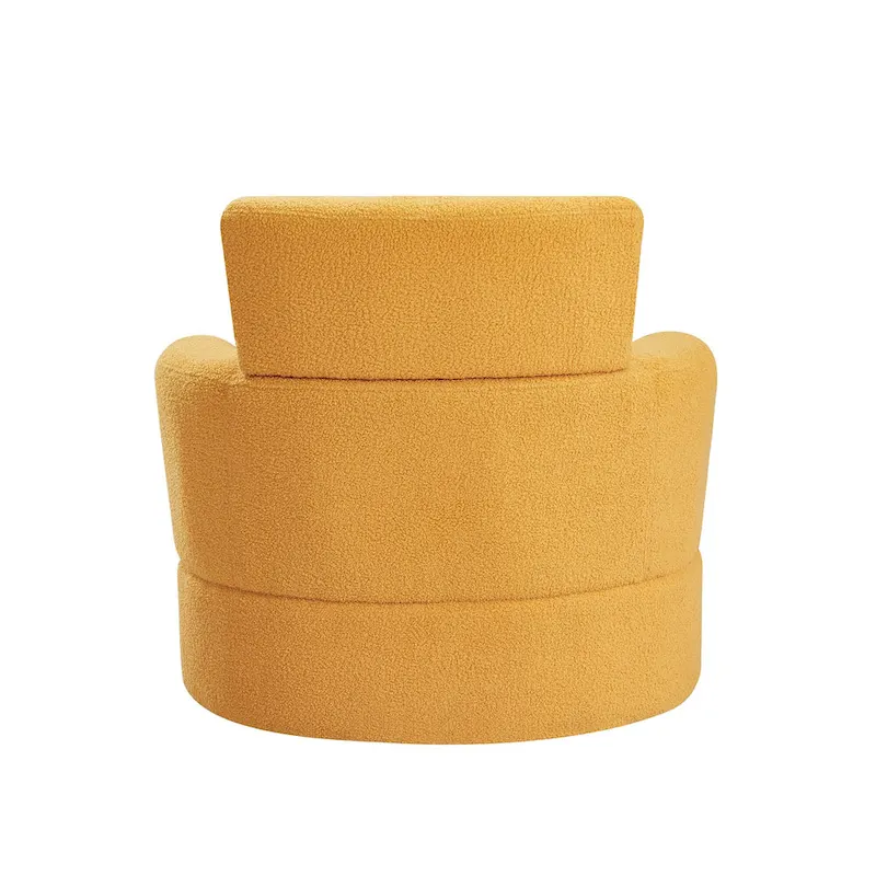 Polyester Barrel Swivel Chair with 360 Rotation, and Adjustable Headrest & Berber Fleece Upholstery - 320lb Capacity