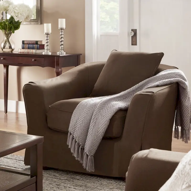 Flared English Arm Slipcovered Feather Down Chair