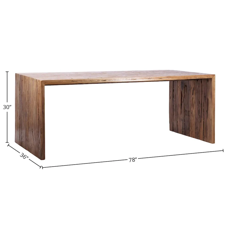 Camila 78-inch Rectangular Reclaimed Teak Waterfall Dining Table