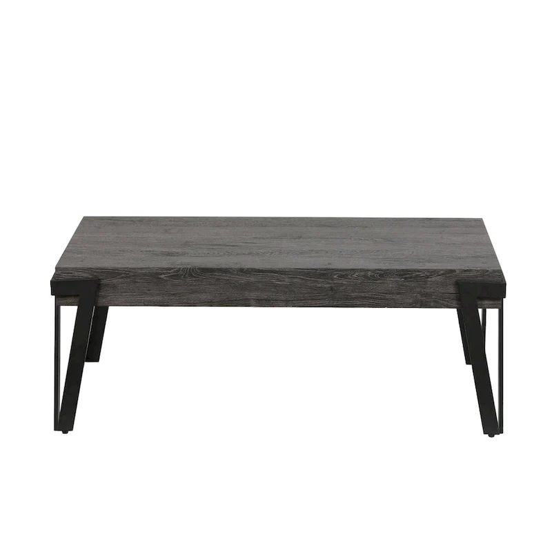 Industrial Coffee Table with Black Hairpin Legs – Grey Oak / Walnut, Modern Style