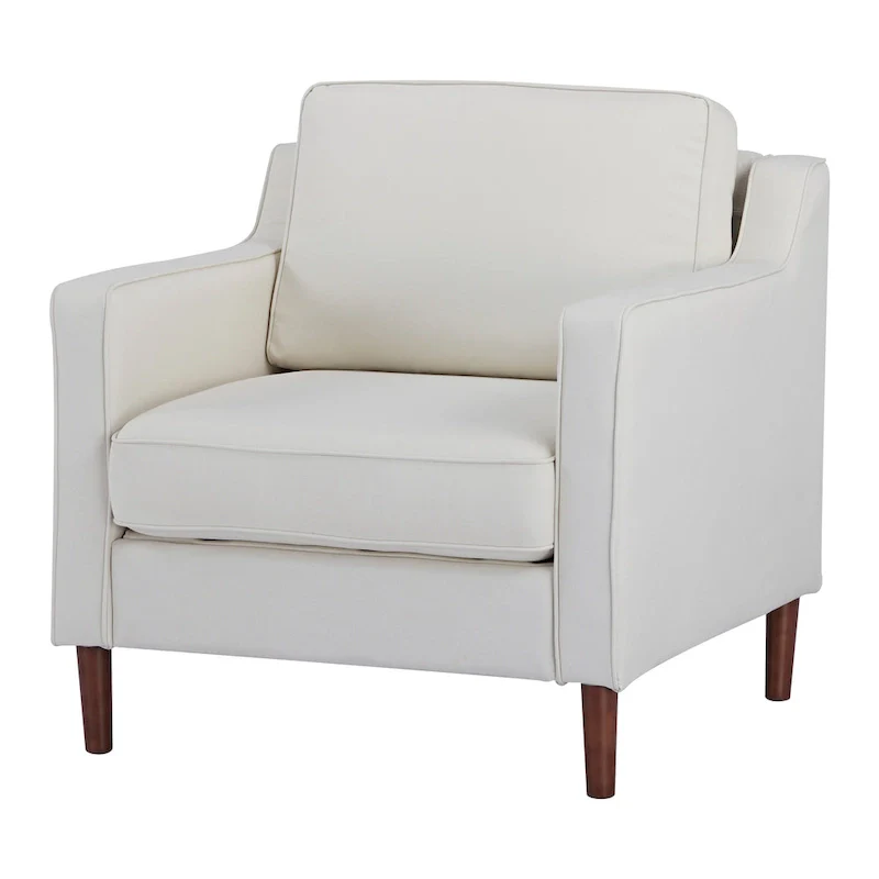 Sedona Modern Accent Chair, Faux Linen / Vegan Leather Armchair