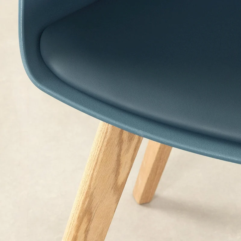 Flam Set of 2 Dinning Chair with Beech Wood Legs