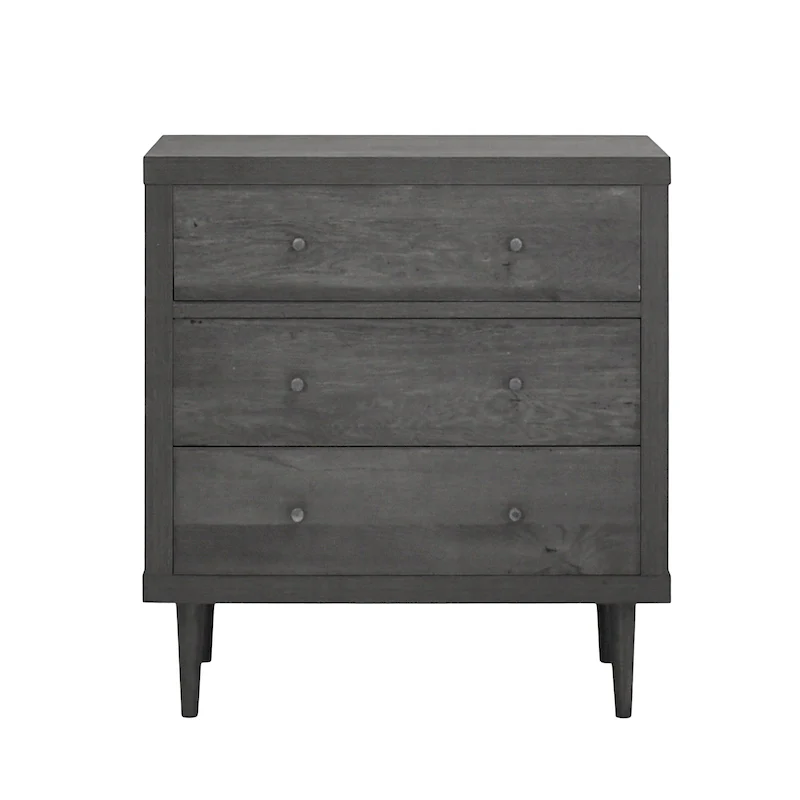 Walnut / Walnut+White / Gray Maple Mid-Century Modern 3-Drawer Chest – Single