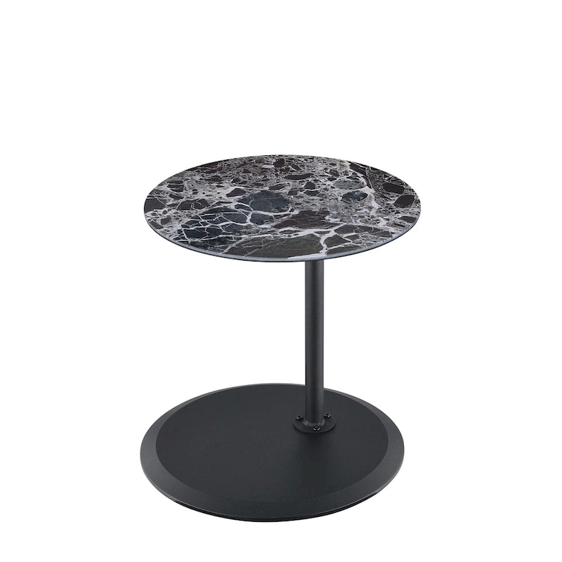 End Table with Height Adjustable Marble Textured Top