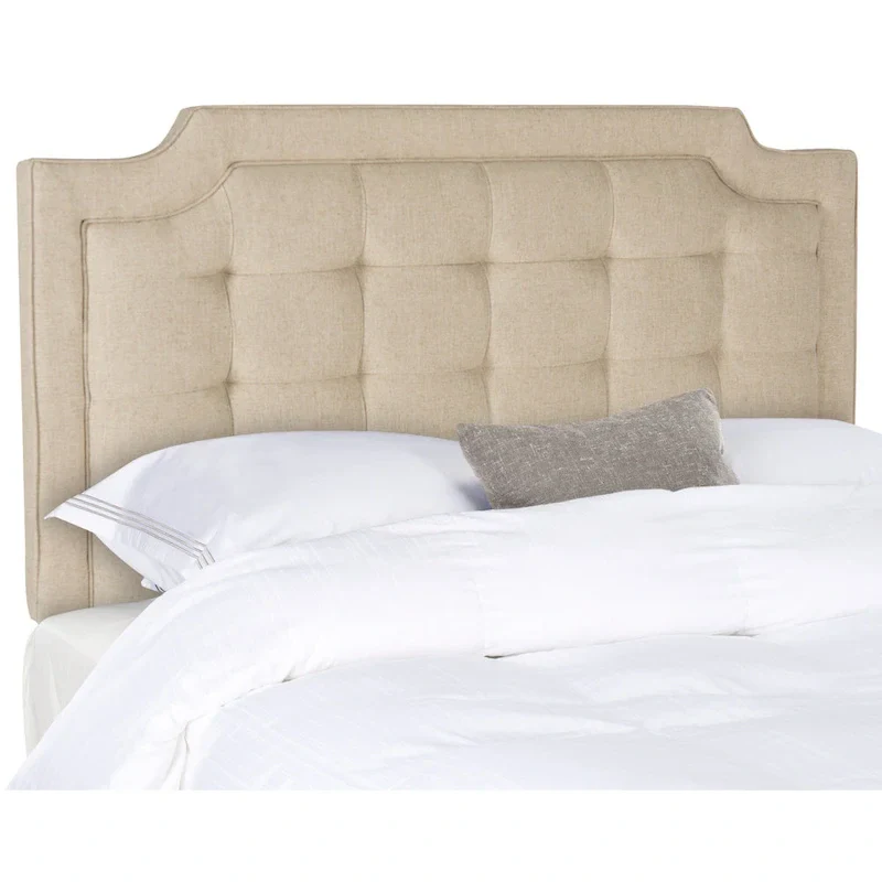 King Tufted Upholstered Headboard – Taupe, Hollywood Glam Style