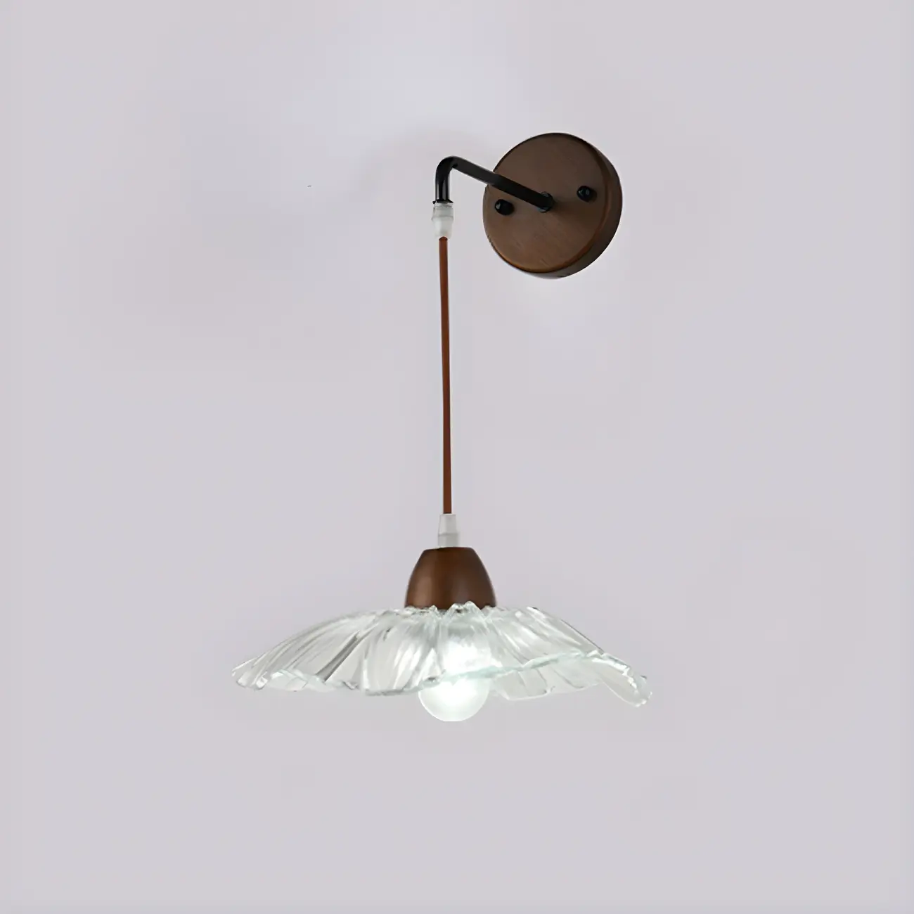 Transparent 9-Inch Wall Mount Light for Bedside Decor