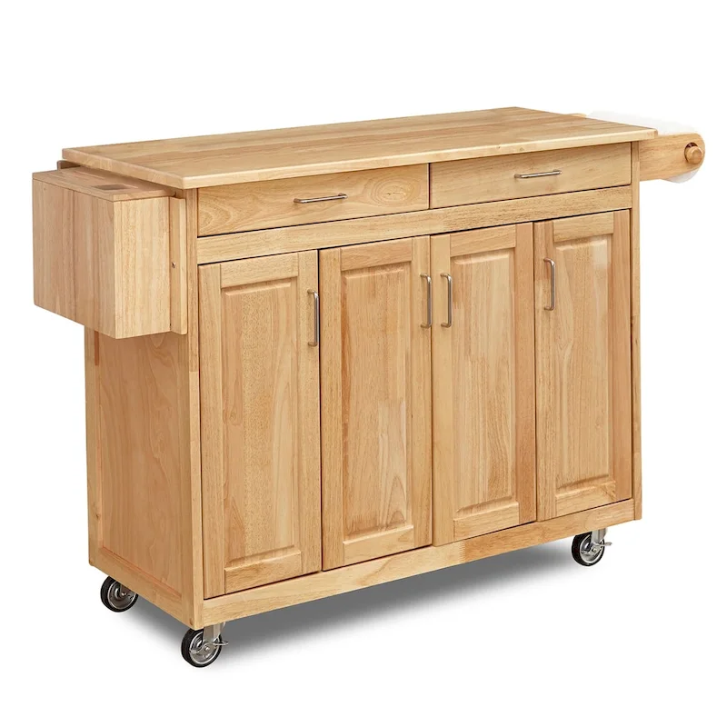 Homestyles General Line Brown Wood Kitchen Cart - N/A