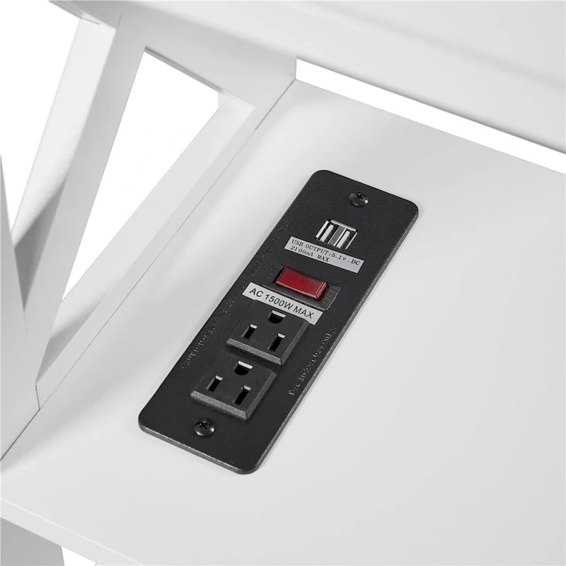 Yaheetech Wooden Console Table with Power Outlet Entryway Table