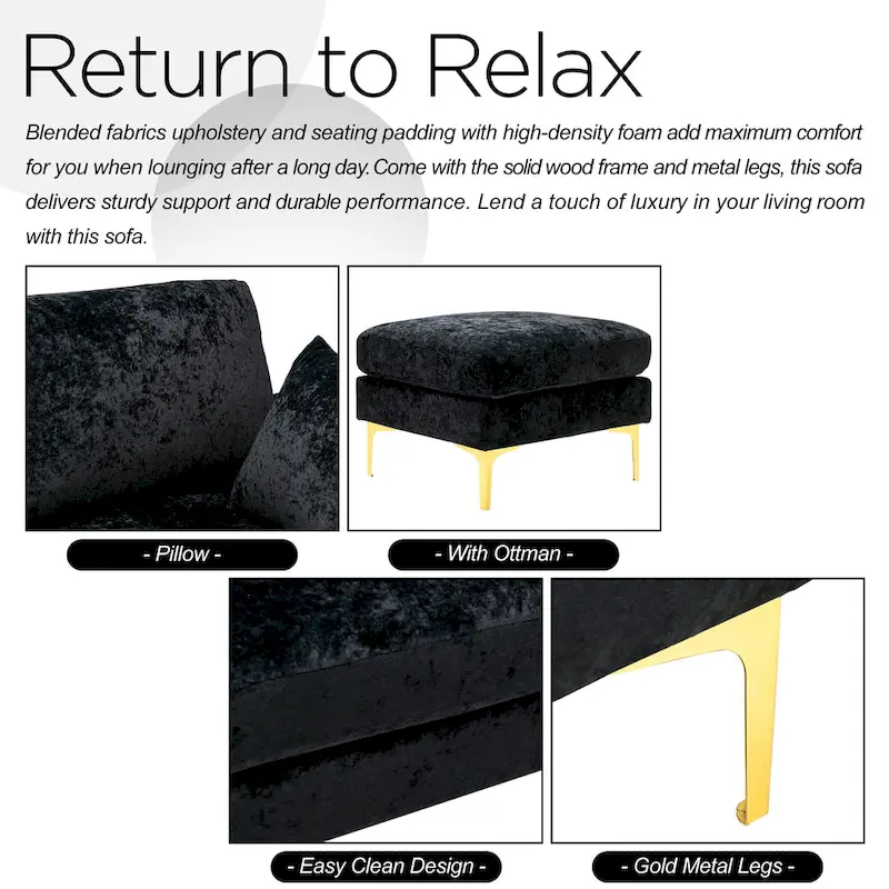 Kata 115 Sectional Sofa with Ottman