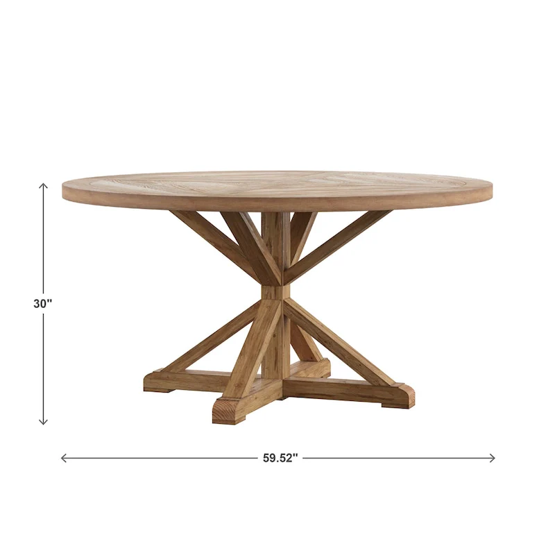 Benchwright Rustic X-base Round Pine Wood Rolled Back 7-piece Dining Set by iNSPIRE Q Artisan