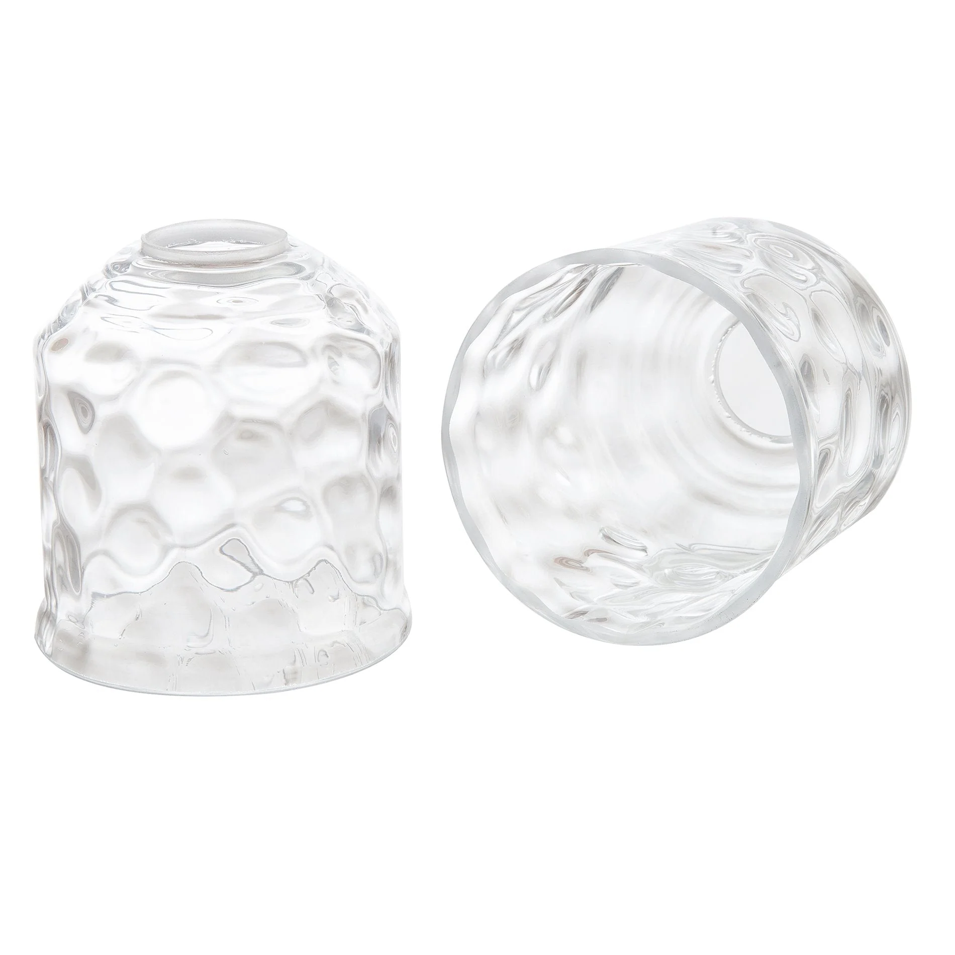 5 Clear Water Glass Shades / Replacement Glass for pendant lights and bathroom lights, 2-Pack