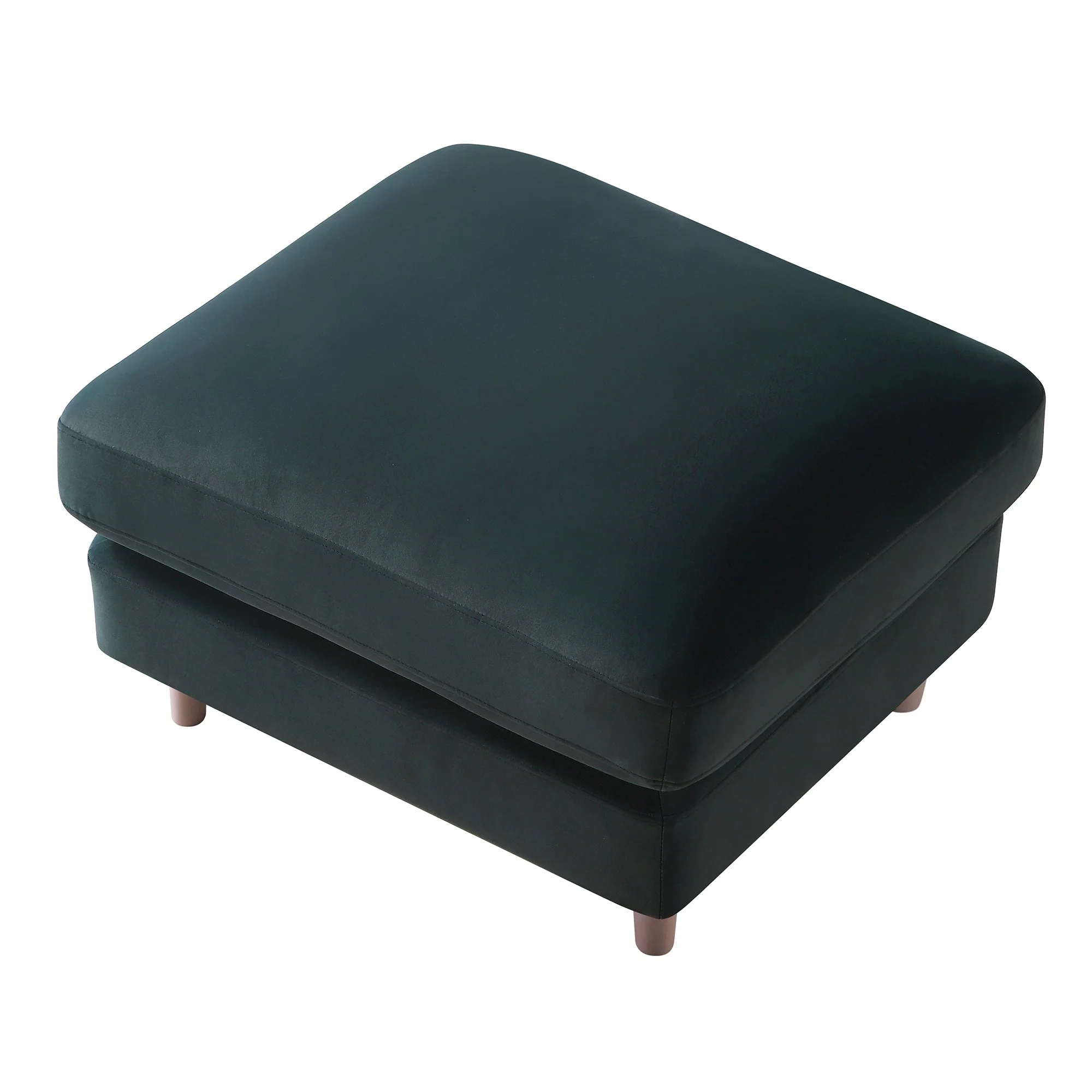 Aegean Blue Velvet Sofa, Footstool