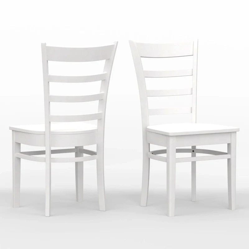 5-Piece Dining Set, 42 Round Pedestal Table and Slat Back Chairs