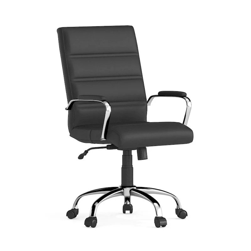 Mid-Back Swivel Office Chair, Leathersoft, Multiple Colors & Frames, Single