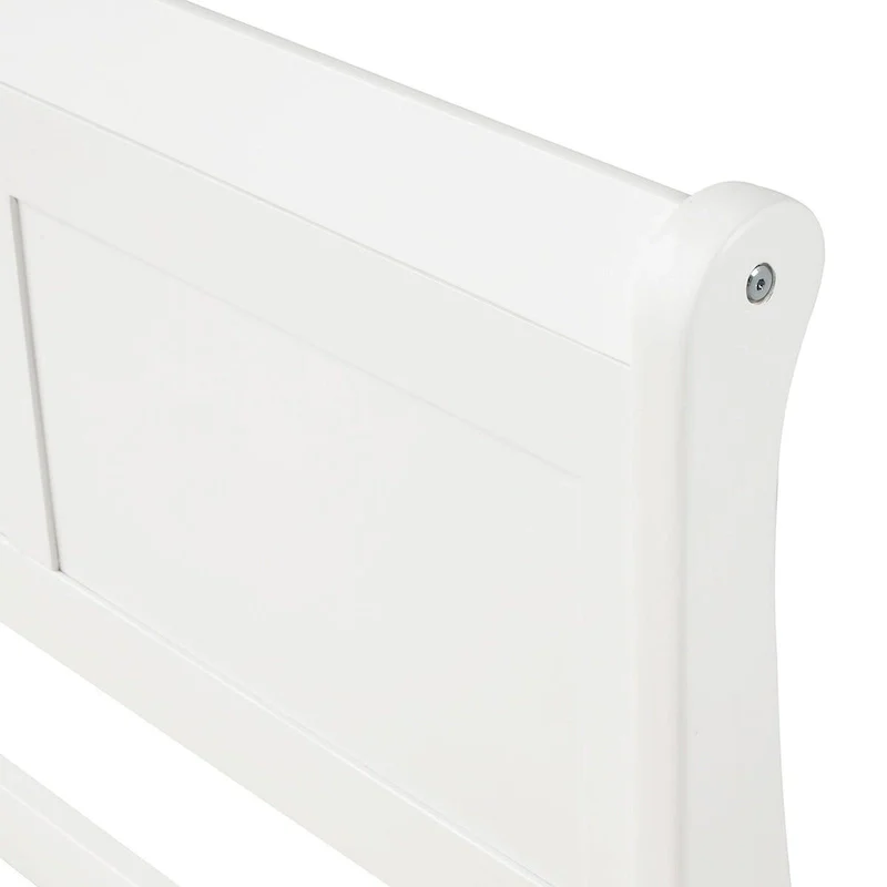 Twin/Full/Queen Wood Frame Sleigh Bed with Footboard