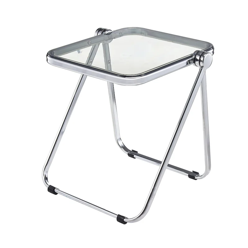 LeisureMod Lawrence Rectangular Folding Table with Aluminum Frame - 16.73