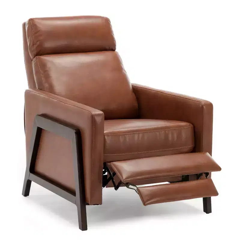 Okak Push Back Recliner Chair Accent Chair with Upholstered Comfy High Back Recliner Sofa Chair with Solid Wood Legs for Living Room Bedroom
