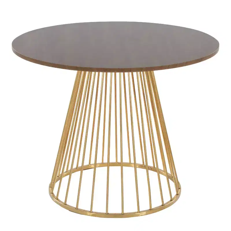 LumiSource Canary Wood Dining Table Gold/Walnut