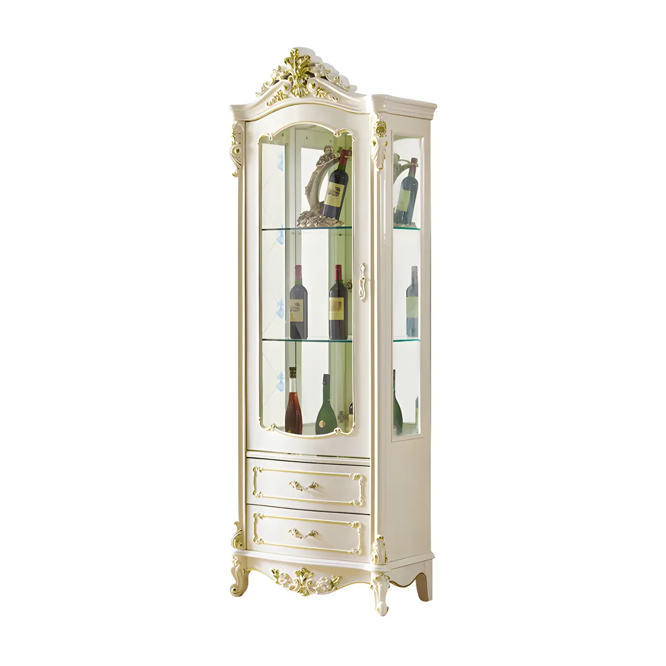 Traditional Solid Wood White Large Wine Rack