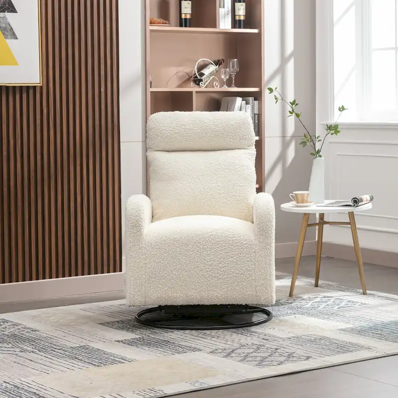 Modern Upholstered Swivel Glider Rocking Chair for Nursery