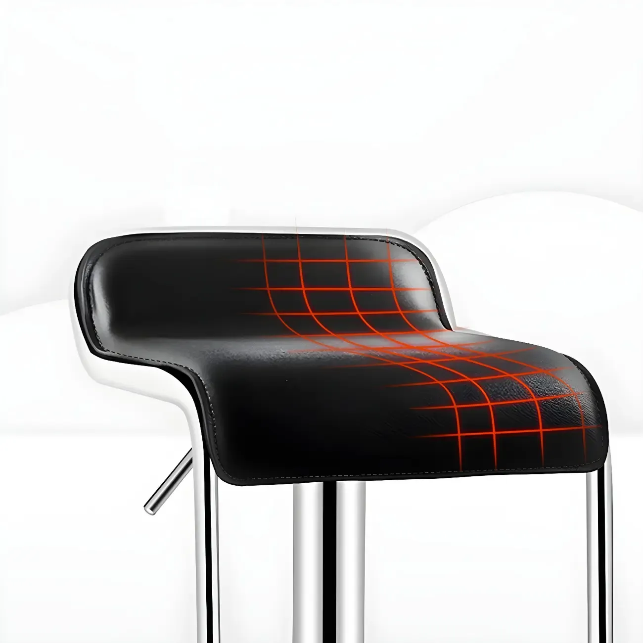 Leather Low Back Metal Adjustable Swivel Bar Stools