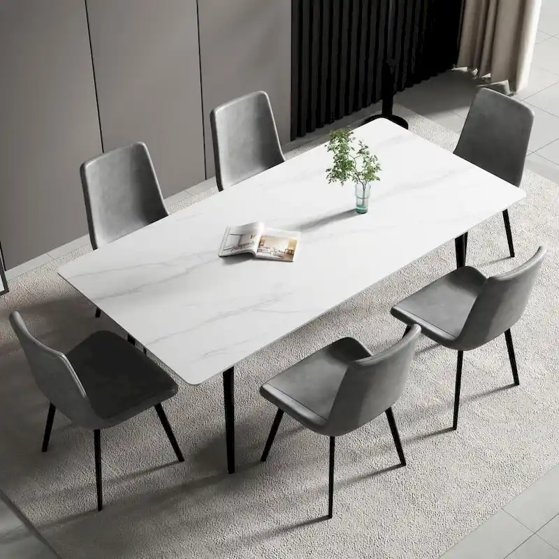 70.8  Rectangle Dining Table with Stone Top