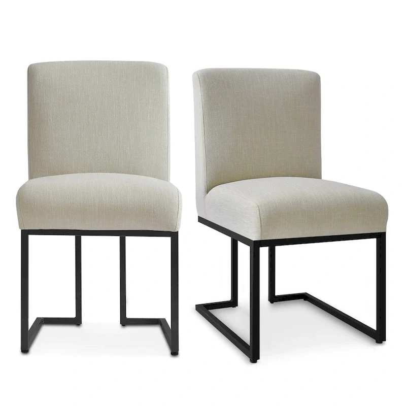 Dining Chair with Black Metal Legs