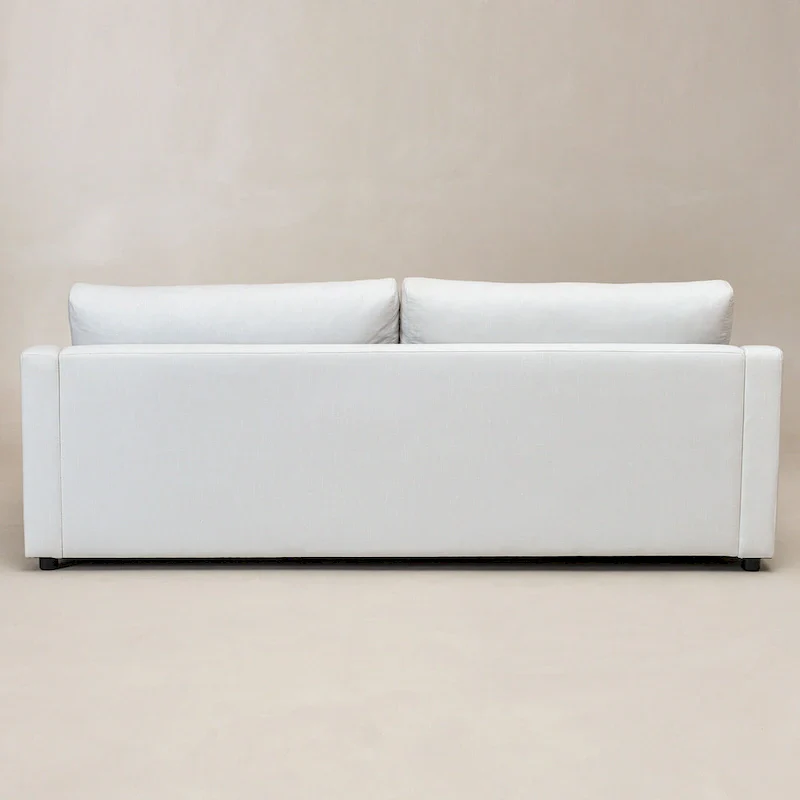 KINWELL 3-Seater Linen Upholstered Deep Seat Sofa with Flippable Cushions, 90 W