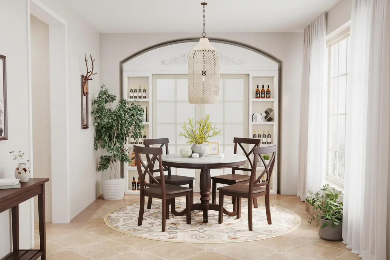 5 Pieces Dining Table and Chairs Set