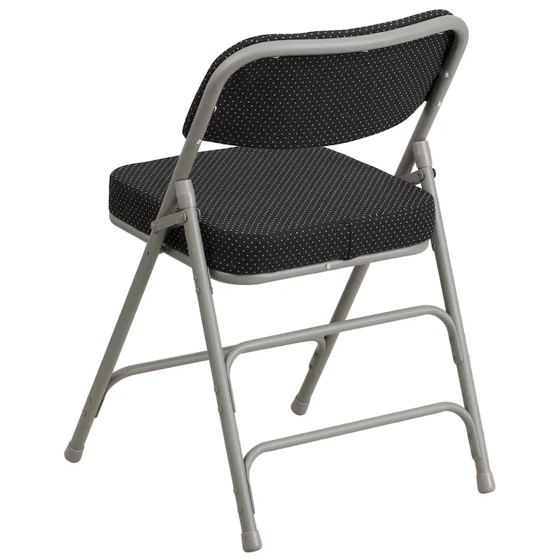 4 Pack Curved Triple Braced & Hinged Fabric Upholstered Metal Folding Chair