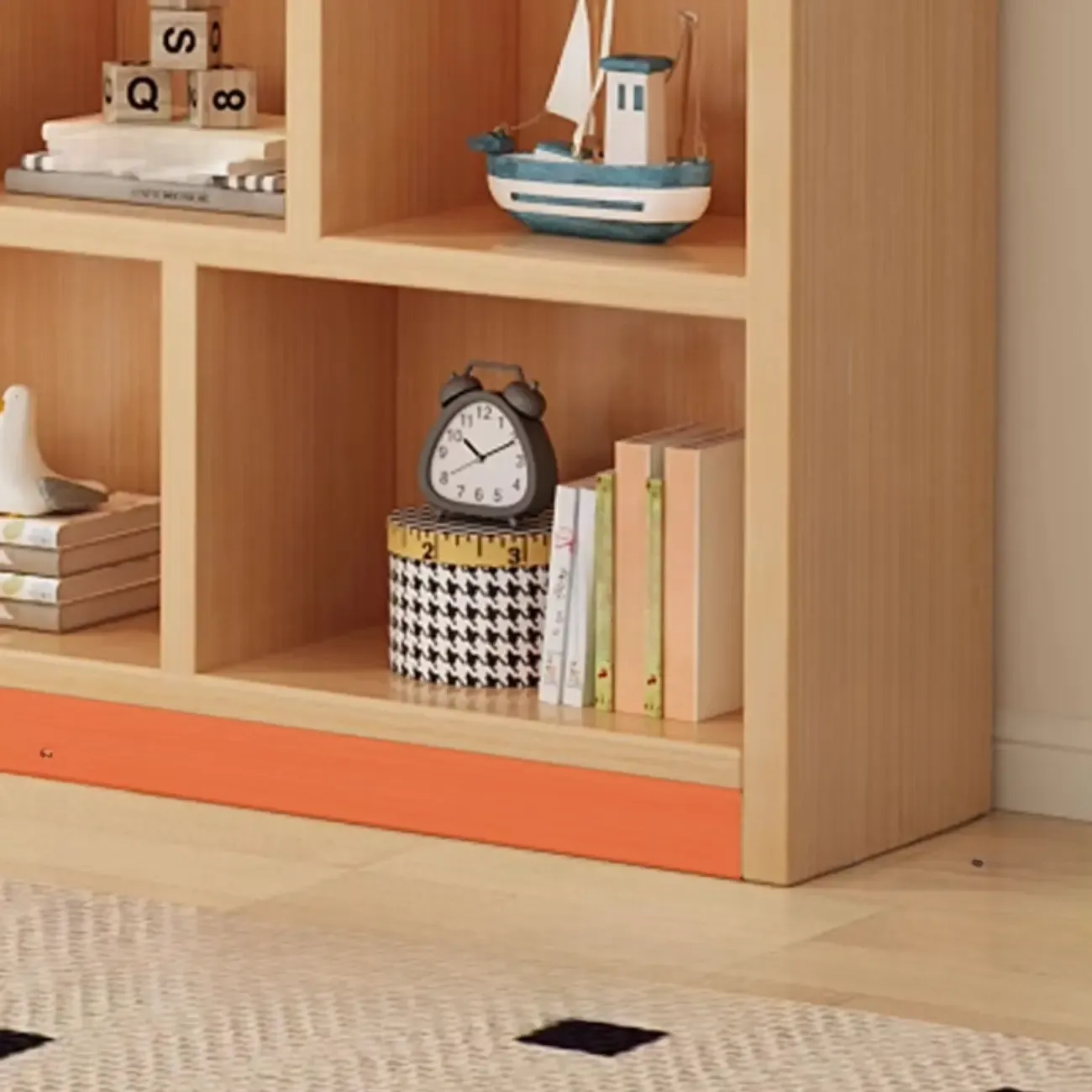 Natural Finish Durable Wooden 10-Cube Open Bookcase