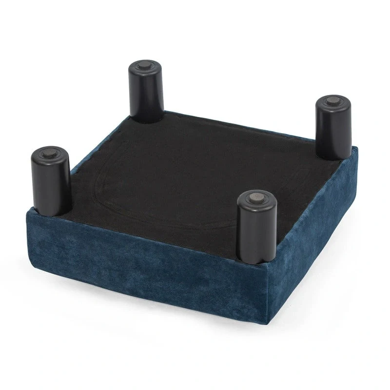 Adeco Ottoman Upholstered Fabric Footrest Pet Steps Dog Stair Stool