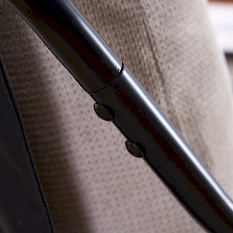 FERPIT Modern Curved Accent Chair with Faux Linen Upholstery, Comfy Lounge Chair with Metal Frame & Cushions