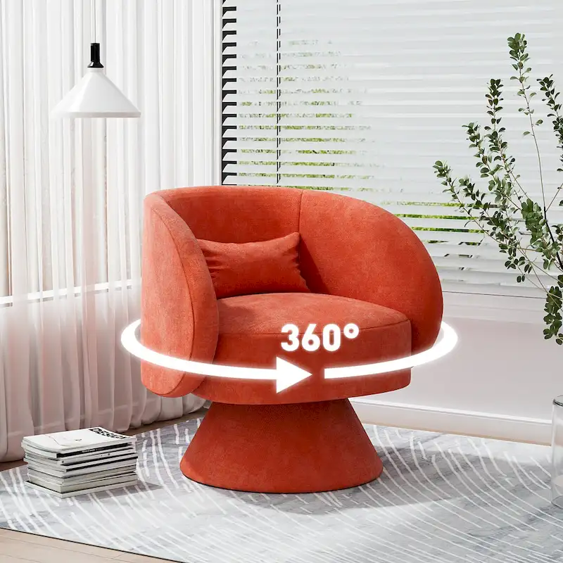 Ouyessir 360 Degree Modern Swivel Cuddle Barrel Sofa Chairs