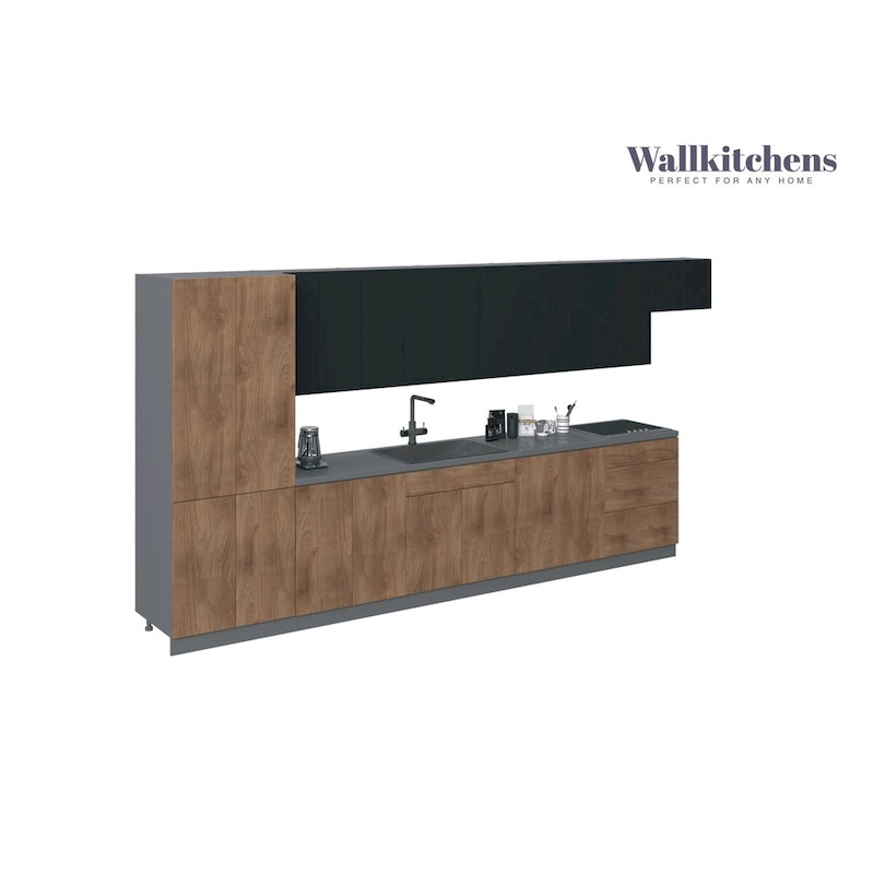 Kitchen Imperial Collection Natural Teak & Black Color Base Size 15Ft Wide - 174x24