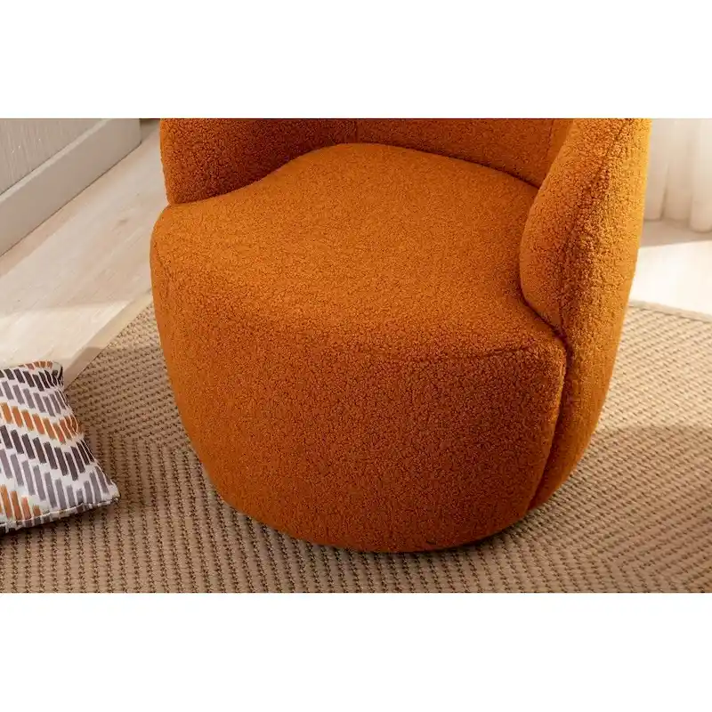 Teddy Fabric Swivel Accent Armchair Barrel Chair